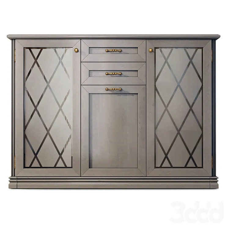 Комод и тумба под телевизор Кантри. Ангстрем. Sideboard, TVstand - Тумбы, комоды - 3D модель-2